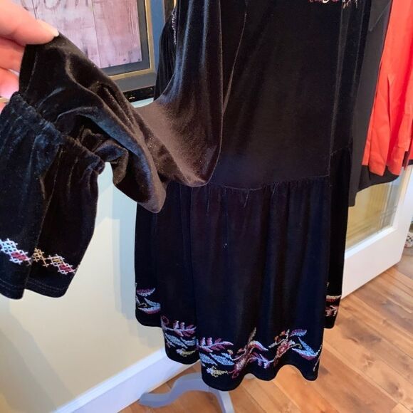 Style & Co Velvet Dress embroidered sz L - Picture 7 of 10